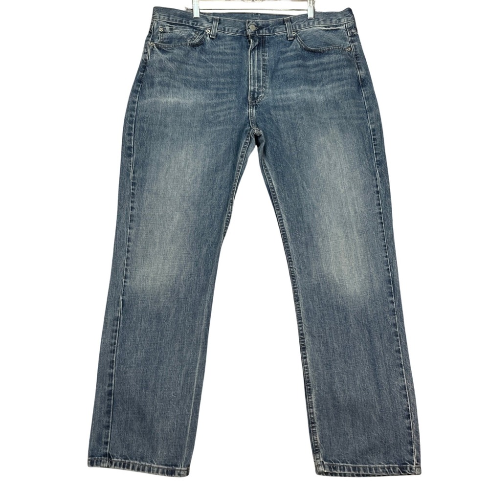 Levi's 514 Straight Fit Jeans Mens W38 L30 Blue Denim Lightly Distressed